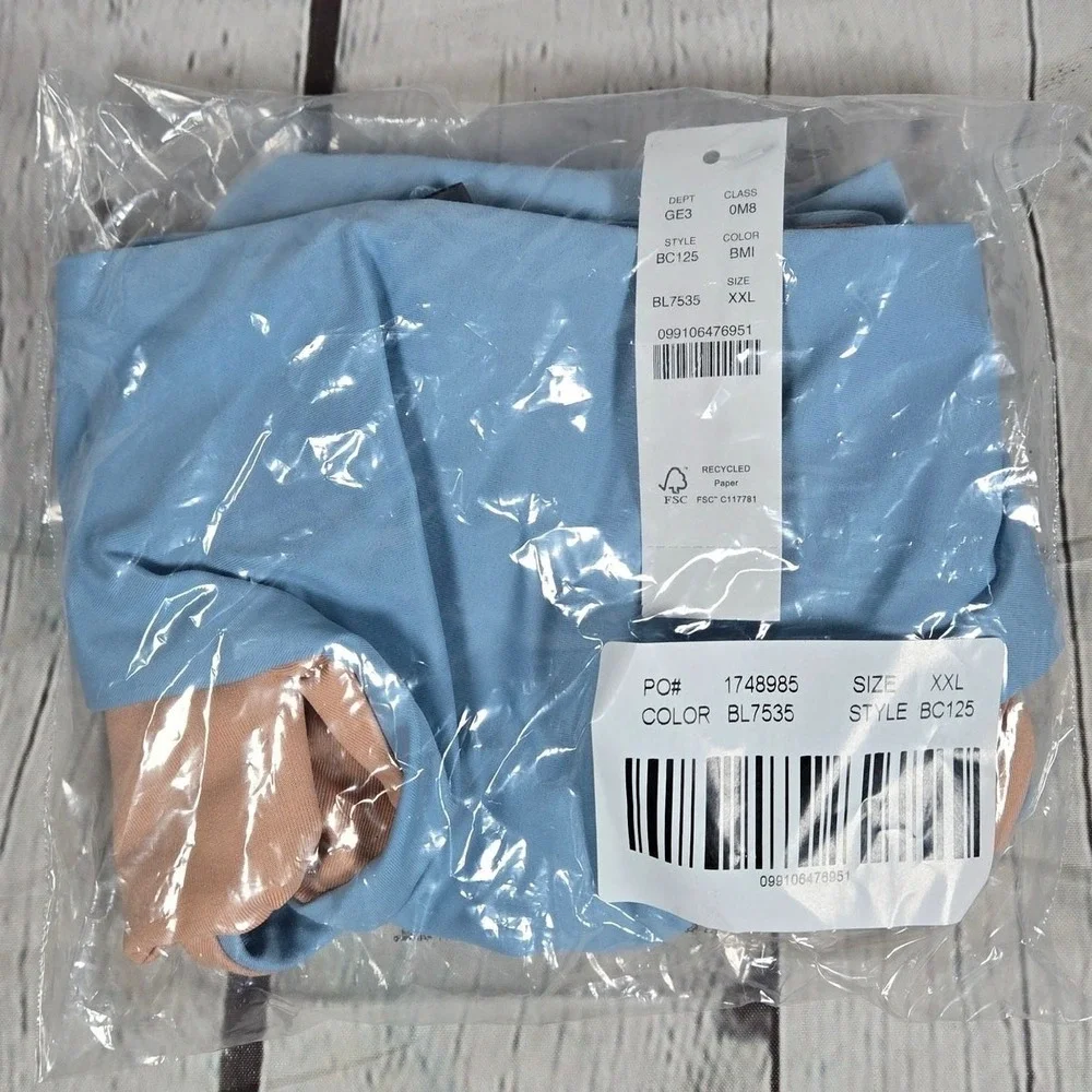 J. Crew Curved-waist cheeky bikini bottom in‎ Blue Mist XXL NWT